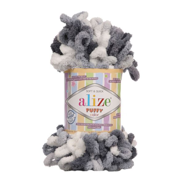 Пряжа Alize (Ализе) Puffy Color / уп.5 мот. по 100 г, 9м, 5925 секционный A