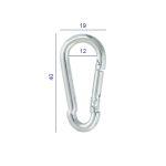 Карабин металл 12.0 мм (40х19 мм), 10 шт, 04 никель, Gamma GH 119/15/10