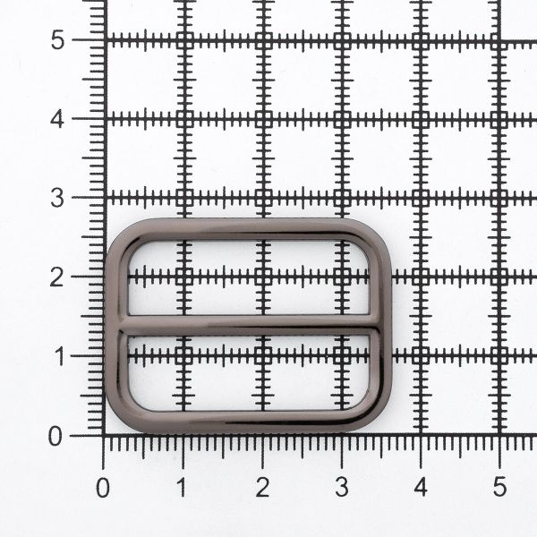 Пряжка регулировочная металл 30 мм (36х27 мм, d-3 мм, литая, черный никель, 4 шт
