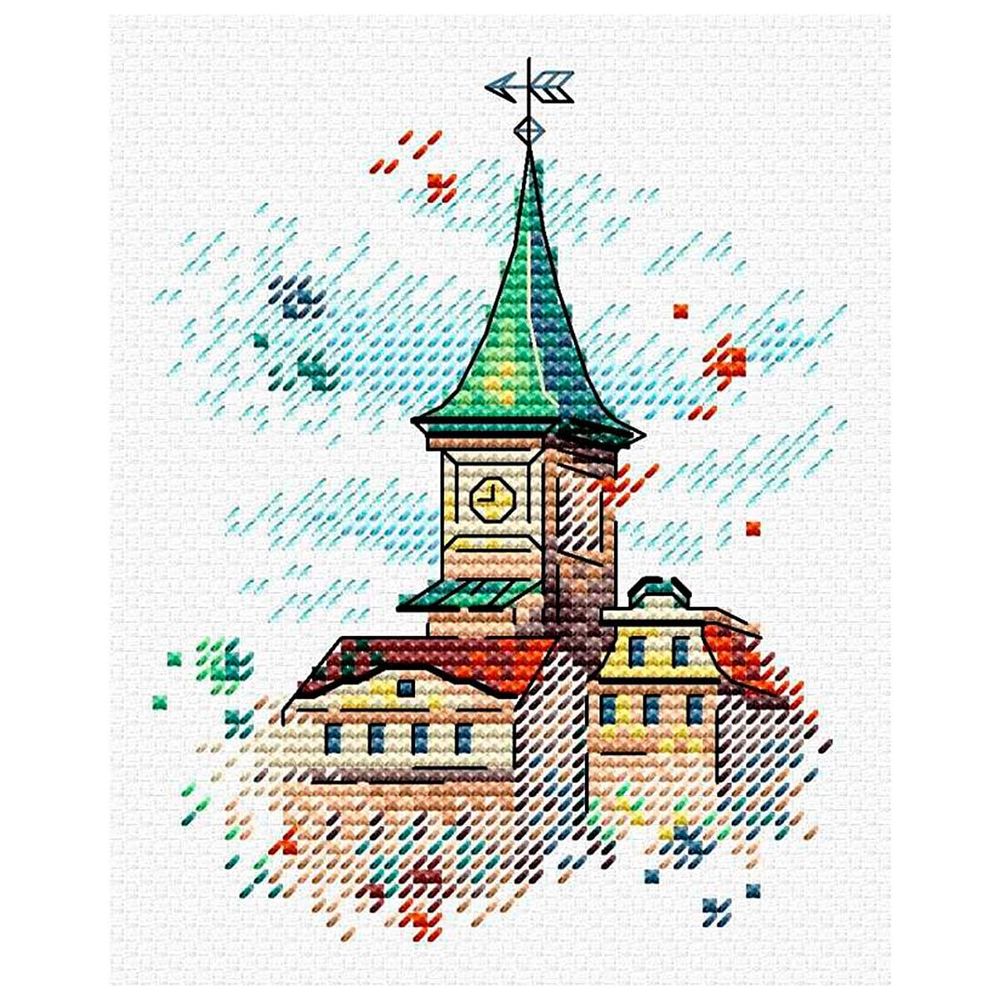 Набор для вышивания нитками МП Студия, Крыши Таллина 13х10см
