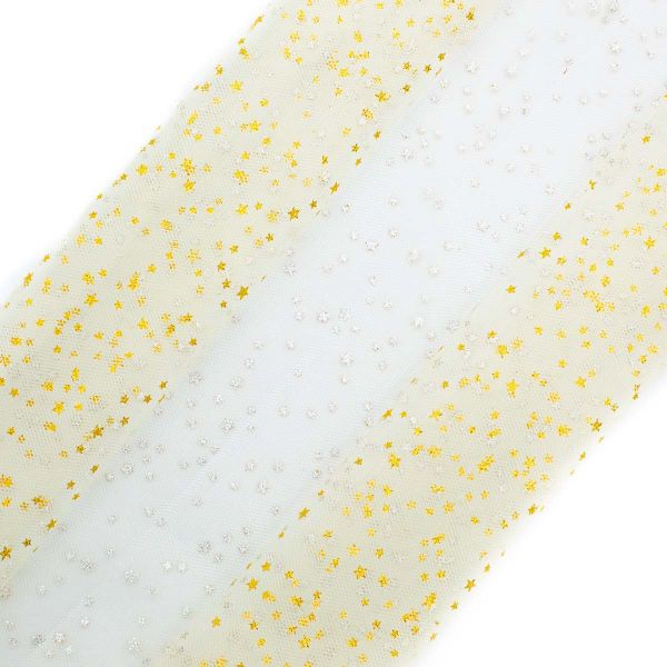 Фатин со звездочками 50х50см, беж, AR1371