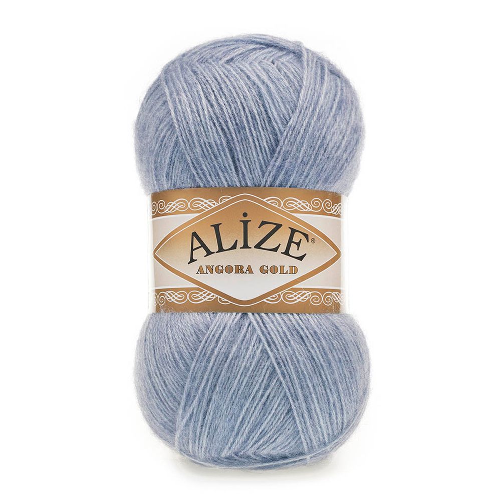 Пряжа Alize (Ализе) Angora Gold / уп.5 мот. по 100 г, 550м, 221 светлый джинс меланж A