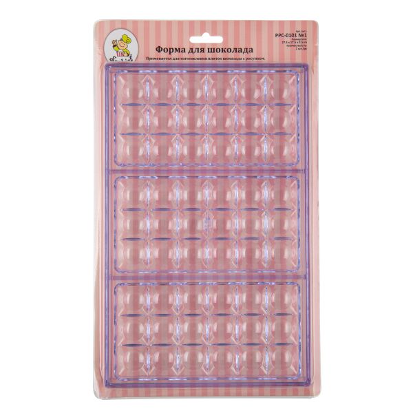 Форма для шоколада полистирол 27.5х17.5х2.5 см, 1 шт, №1 квадратики, S-Chief PPC-0101