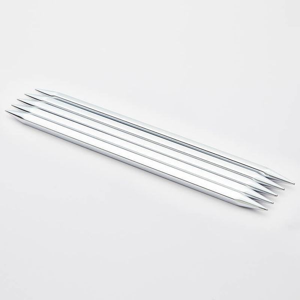 Спицы чулочные Knit Pro Nova cubics 4 мм / 15 см, никелированная латунь, серебристый, 5 шт, 12109