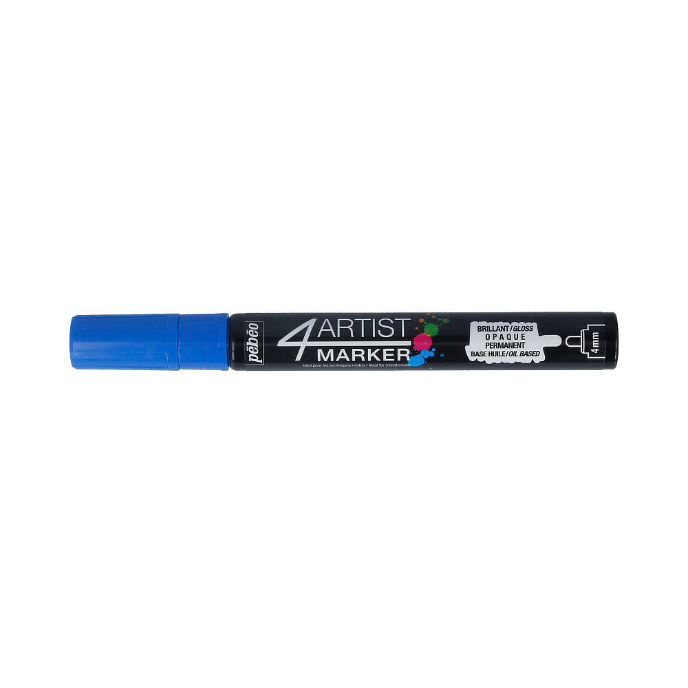 Маркер художественный 4Artist Marker на масляной основе 4 мм, перо круглое 6 шт, 580110 синий, Pebeo