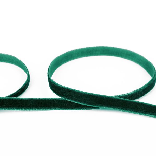 Лента бархатная (тесьма) 06.0 мм / 16.5±1 метра, 036 т-изумрудный, Blitz VR-06