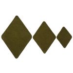 Набор заплаток пришивных из замши, ромб 4х5,6см, 6х8,4см, 8х11,2см, с перфорацией, 3 шт (33 хаки), 59405
