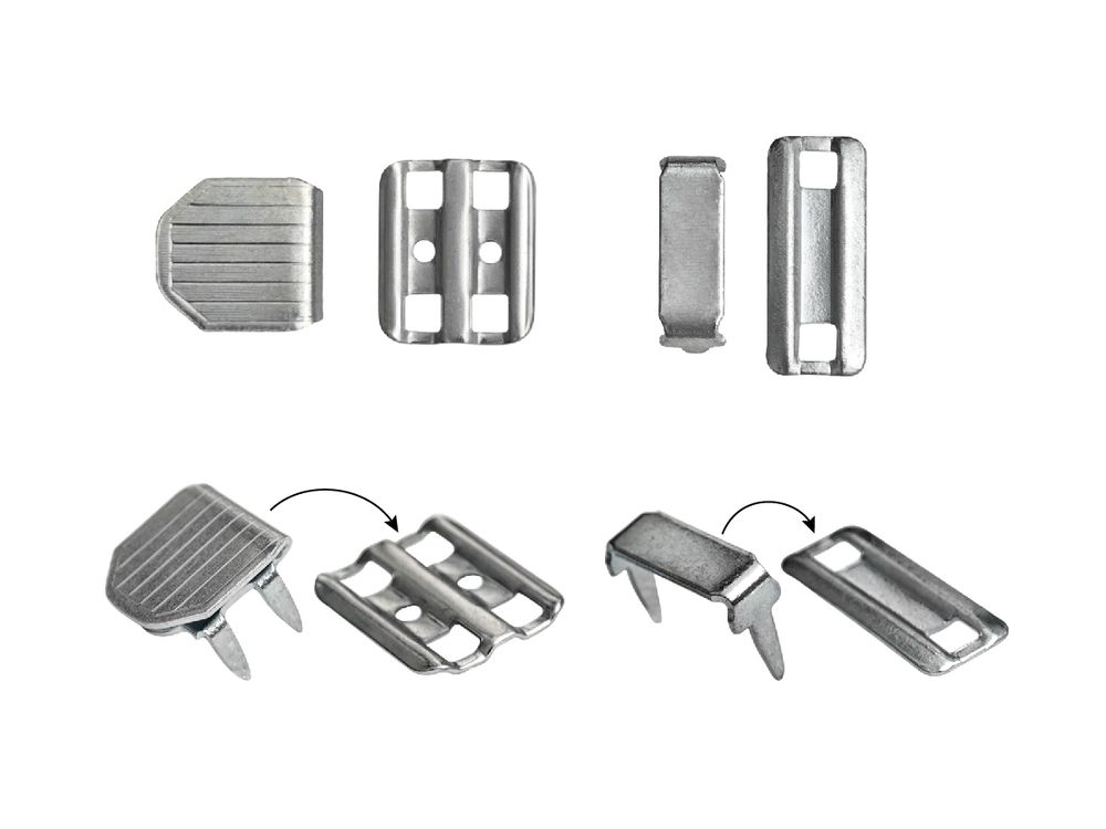 Крючки брючные (юбочные) KOH-I-NOOR нерж.сталь 12 мм, установочные, Чехия, 1566759 никель 4 шипа, 1000 комплектов