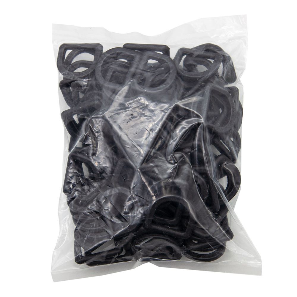 Полукольцо 25мм (35х30мм) пластик (ПП), чёрный, ПК-25, 100 шт