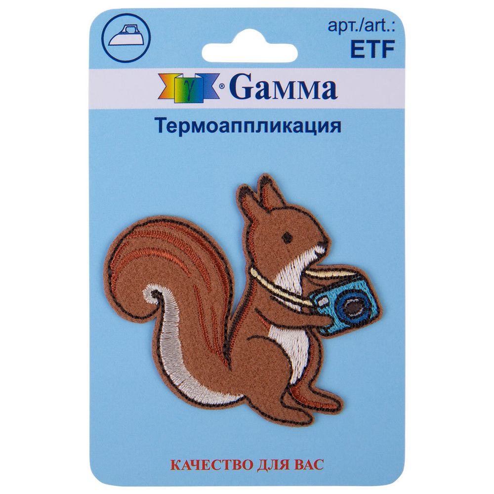 Термоаппликация, 1 шт, 01-338 Белка-фотограф 5.6х5.7 см, ETF, Gamma ETF