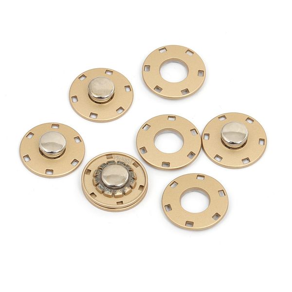 Кнопка пришивная металл ⌀23.0 мм, TBY-S0009, цв.золото матовое уп. 20 шт, TBY