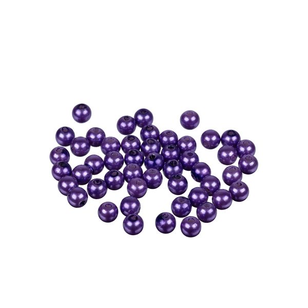 Бусины пластик ⌀8 мм, 50±2 шт, №58 фиолетовый, Zlatka PB-2