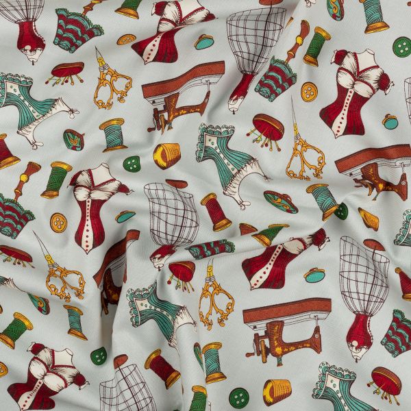 Ткань для пэчворка Peppy Век моды, отрез 50х55 см, 146 г/м², ВМ-13 серый, Peppy