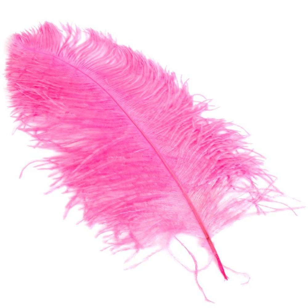 Перья страуса декоративные 40-45 см розовый, уп.5 шт