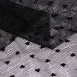 Сетка бельевая эластичная 55 г/м², шир.150 см / 1 метр, Сердечки, цв.черный /OLG015.170.1/