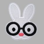 Термоаппликация Зайка в очках 70х85мм (White (белый)), 2 шт, LA525