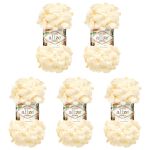 Пряжа Alize (Ализе) Puffy / уп.5 мот. по 100 г, 9м, 1 ваниль