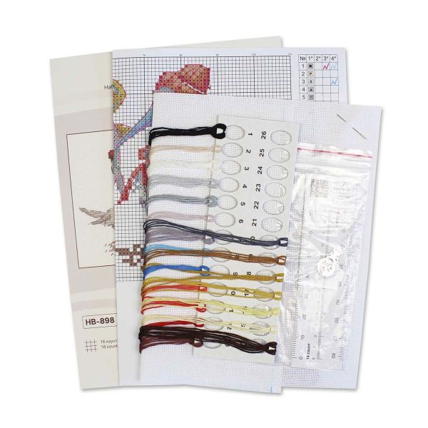 Набор для вышивания нитками МП Студия, Рыбный обед 9х17см