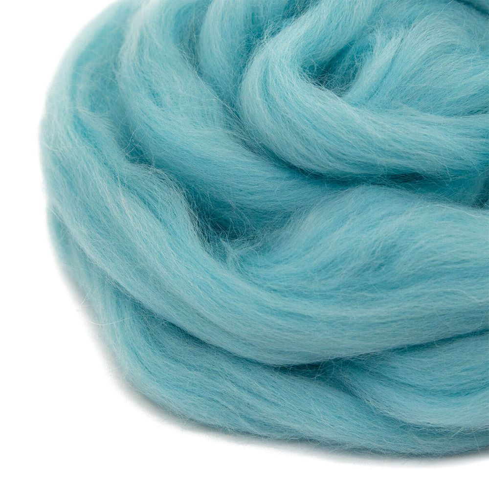 Шерсть для валяния Троицкая п/тонкая 1х100 г (до 29 мкр), 222 голубая бирюза