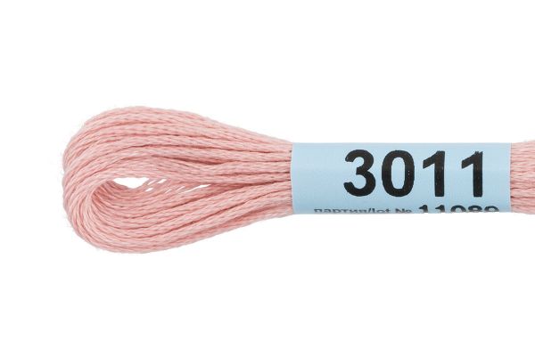 Мулине Gamma 100% хлопок, цв.3011 розовый, 24 мотка по 8 метров