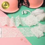 Кружево эластичное (стрейч) 65 мм, 919, цв.02 сумрачно-белый, уп. 25 м, Kruzhevo