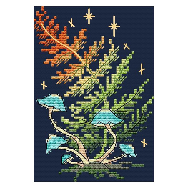 Набор для вышивания нитками МП Студия, вышивка на одежде Лесная магия 13х9 см