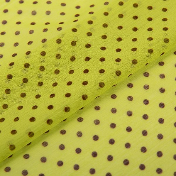 Ткань блузочная Chiffon 68 г/м², 200х147 см, 18 салатовый/коричневый, Gamma PC-05