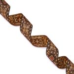 Лента (тесьма) жаккардовая 25.0 мм / 10±0.5 метров, черный/коричневый, Gamma TRJ-119(46)