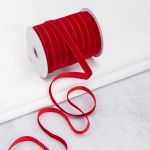 Лента бархатная (тесьма) 09.0 мм / 32.9±2 метров, 0081-1006 (8539 красный)