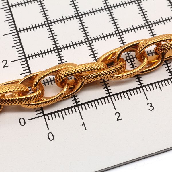 Цепь алюминиевая 16 мм, 10,9 мм, боб(10 м) (золото) K13309