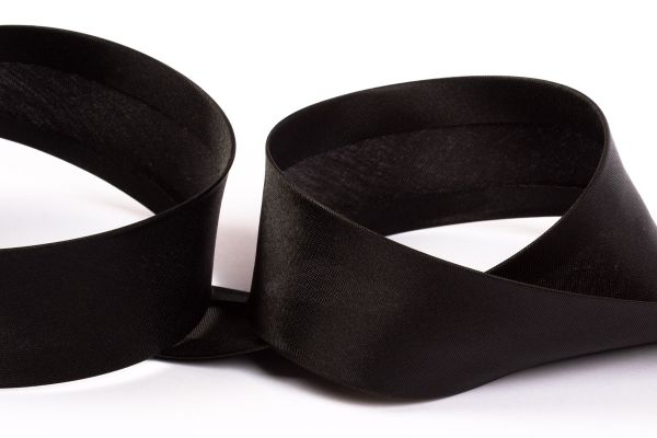 Косая бейка атласная 40 мм / 5 шт по 5.4 метра, _черный(080/081), Gamma GK-40P