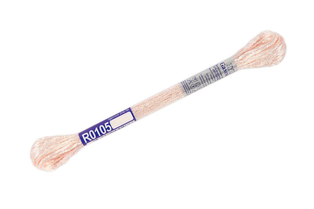 Мулине Gamma вискоза 100%, цв.R0105 бл.персиковый, 12 мотков по 8 метров