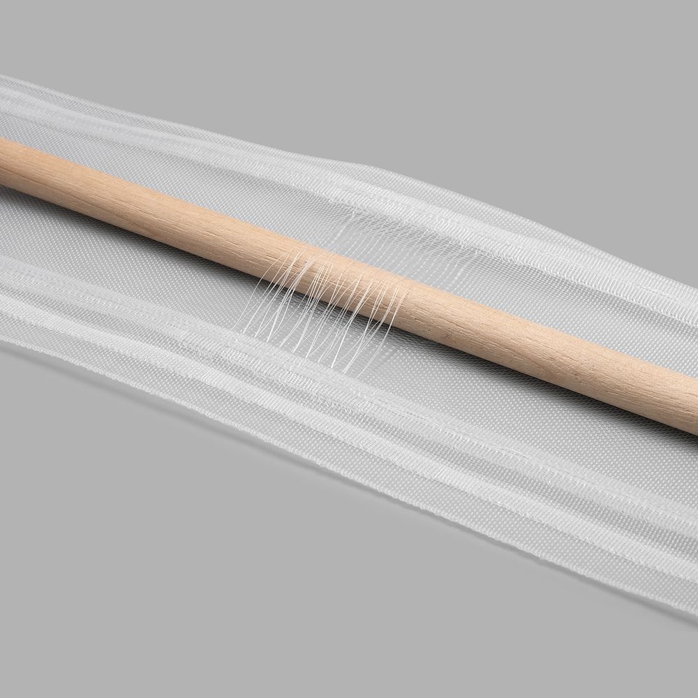 Лента (тесьма) шторная: сборка волна (1:2.5) 100 мм / 50 метров, органза с эффектом люверсов