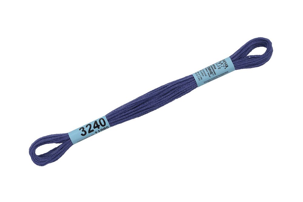 Мулине Gamma 100% хлопок, цв.3240 св.синий, 24 мотка по 8 метров