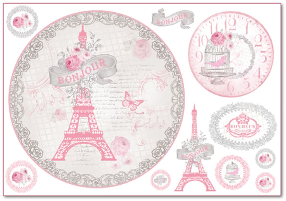 Бумага рисовая &quot;La Vie en Rose Tour Eiffel&quot;, Stamperia