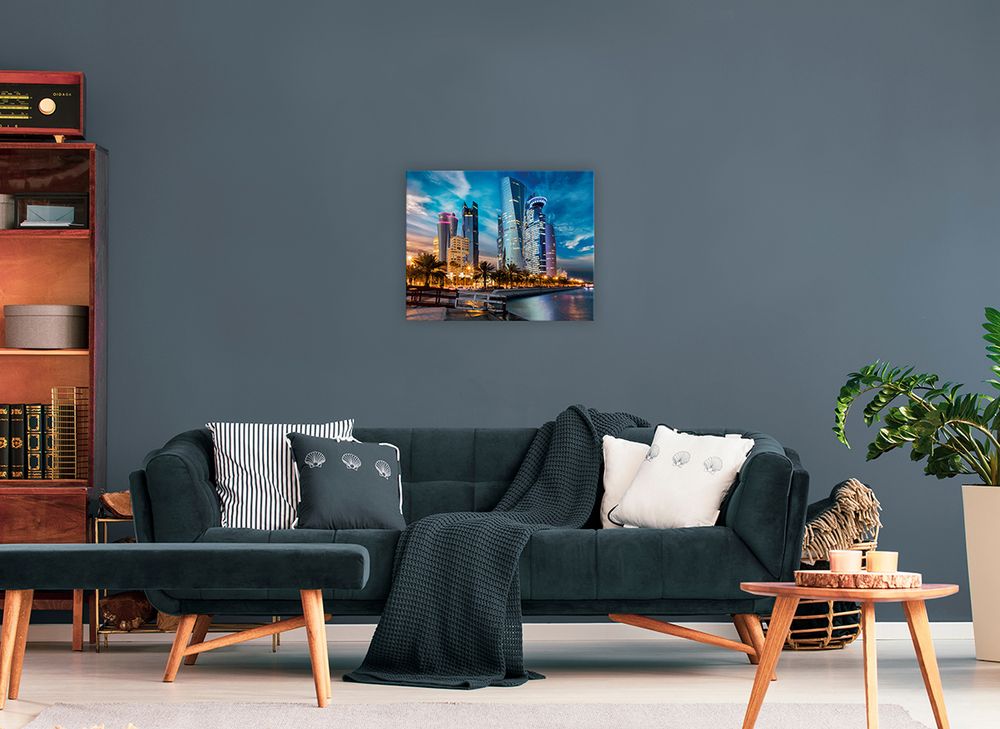 Картина по номерам Фрея PCF-19, на холсте с подрамником Город в лучах заката, 50х40 см