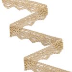 Кружево вязаное (тесьма) хлопковое 30 мм / 25 метров, одностор. (02 бежевый)