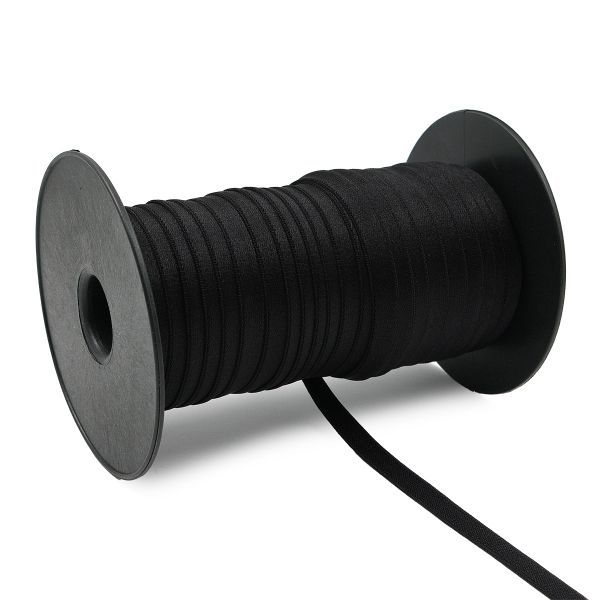 Резинка бельевая (бретелечная) блестящая 10.0 мм / 50 метров, черный, ML177.010