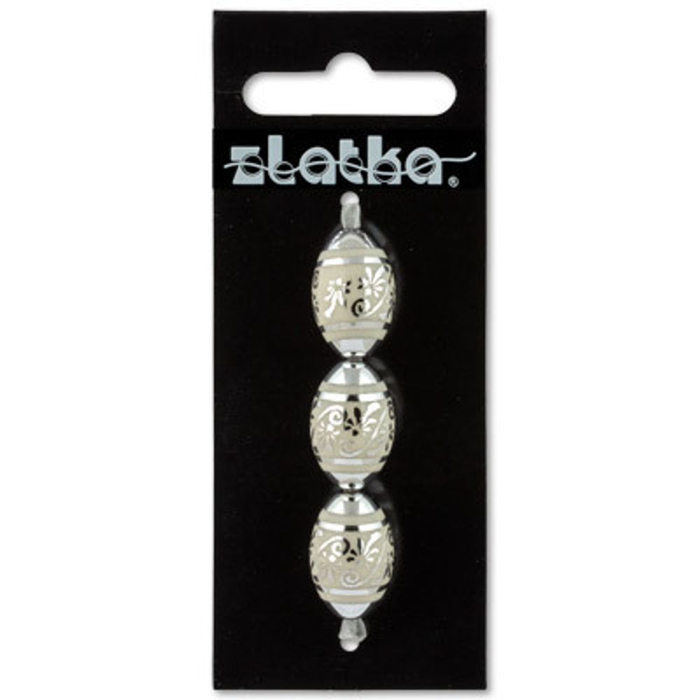 Бусины акрил 20х13 мм, 3 шт, №06 персиковый, Zlatka BLM-03