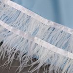 Перья на ленте Страус шир. 8 см, арт.FBY-08-01, цв.белый уп.2м