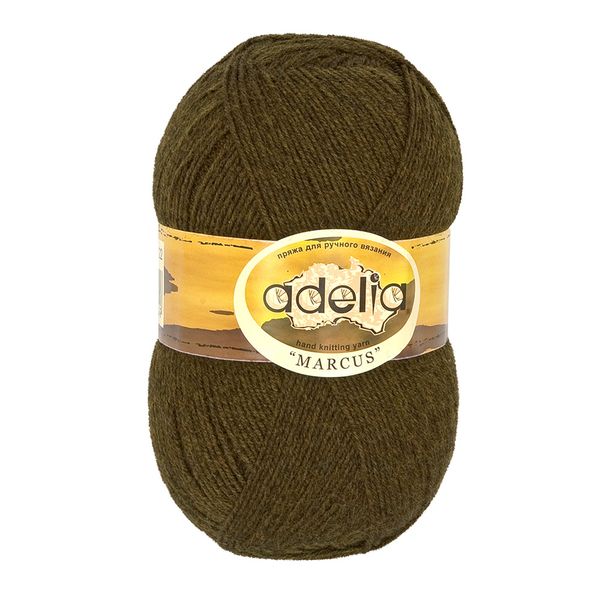 Пряжа Adelia Marcus / уп.5 мот. по 100г, 375м, 22 т.хаки