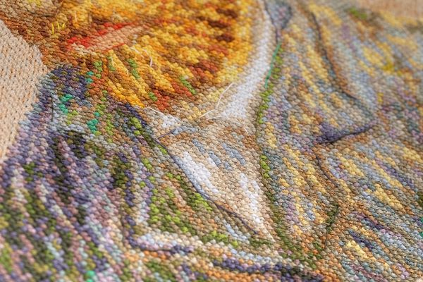 Набор для вышивания нитками Panna, Золотая серия, Автопортрет в соломенной шляпе, 21.5х27 см