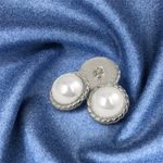 Пуговицы металлические на ножке 28L-18 мм, С-MP30 цв.серебро/перламутр, 10 шт