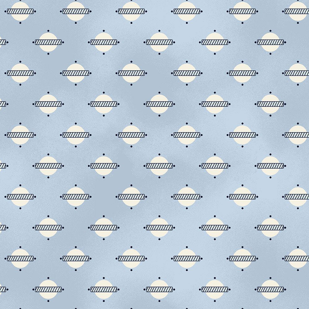 Ткань для пэчворка Peppy Temperance Blue Collection, отрез 50х55 см, 145 г/м², TEMP 223BB, General Fabrics