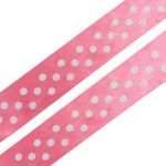 Лента атласная в горошек 25.0 мм / 3 метра, розовый, Globus