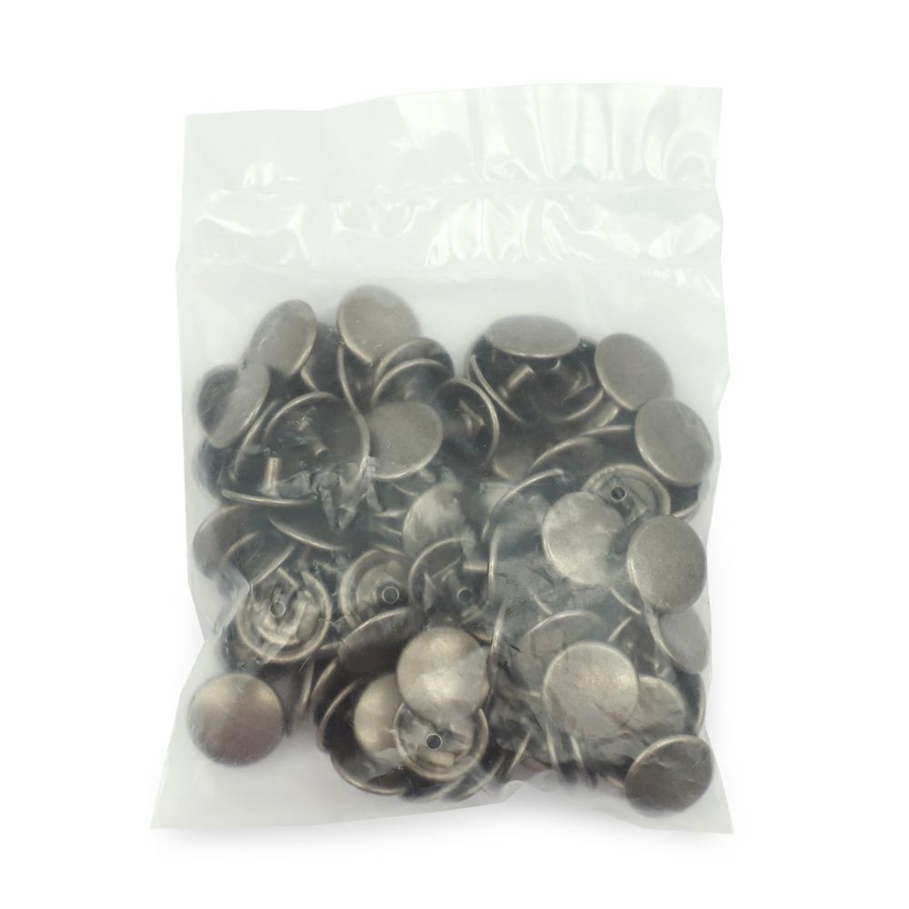 Часть кнопки Альфа (S-образная) ⌀15 мм (A-часть), 5/15 темное серебро, 100 шт, BIG