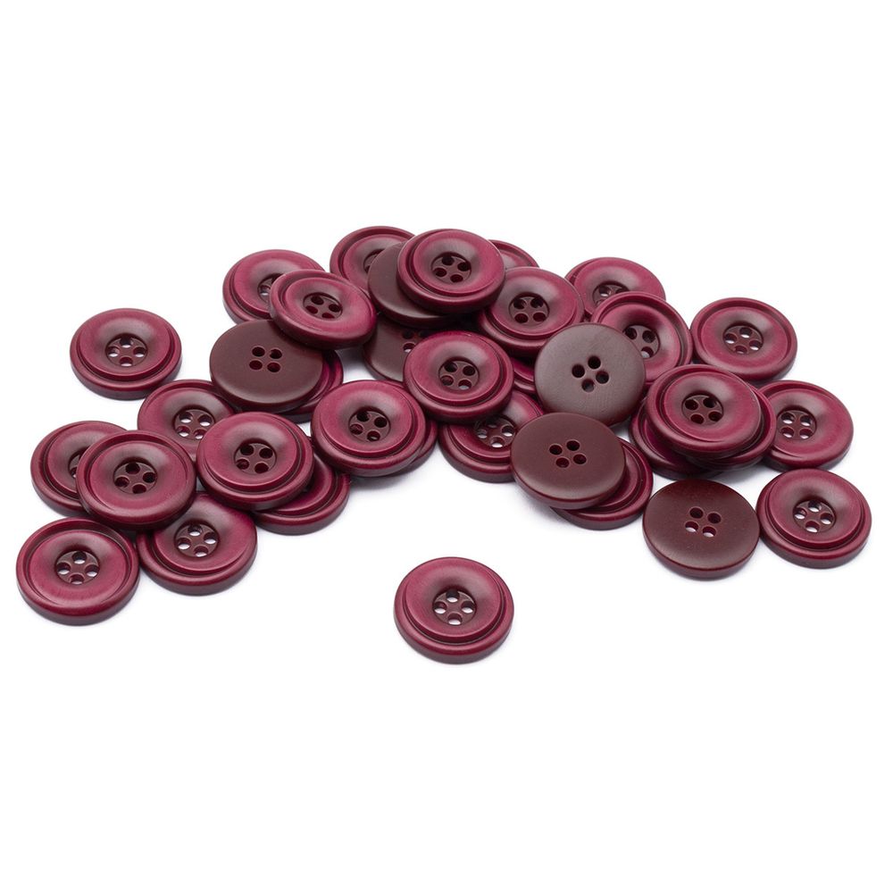 Пуговицы 4 прокола 24L=15 мм, пластик (имитация дерева), col.G бордовый, 36 шт, CN2821
