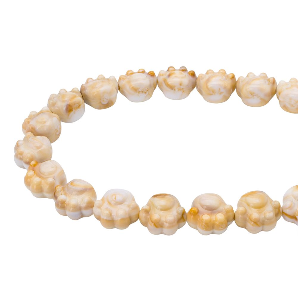 Бусины акрил 18.5х16.5х14 мм, 500 г, дымка, Кошачьи лапки, AD013 бело-коричневый, (7748712)7502 , Astra&Craft