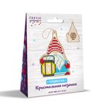 Алмазная (кристальная) мозаика Фрея, Гномик с фонариком, 13х8 см