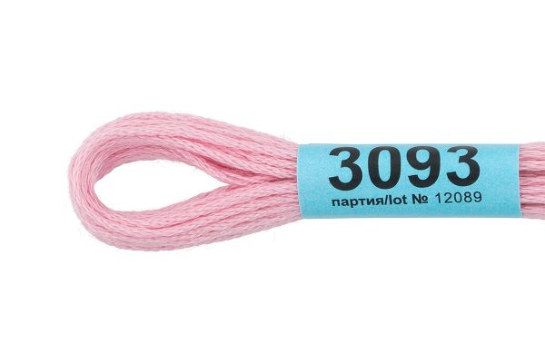 Мулине Gamma 100% хлопок, цв.3093 розово-сиреневый, 24 мотка по 8 метров